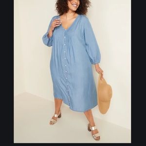 Old Navy Button-Front denim style Swing Dress